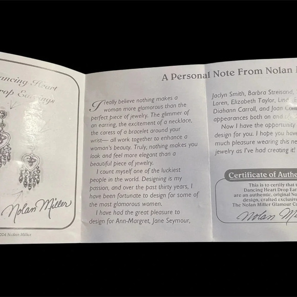 Nolan Miller vintage Romancing Heart Drop Earrings - Picture 3 of 3